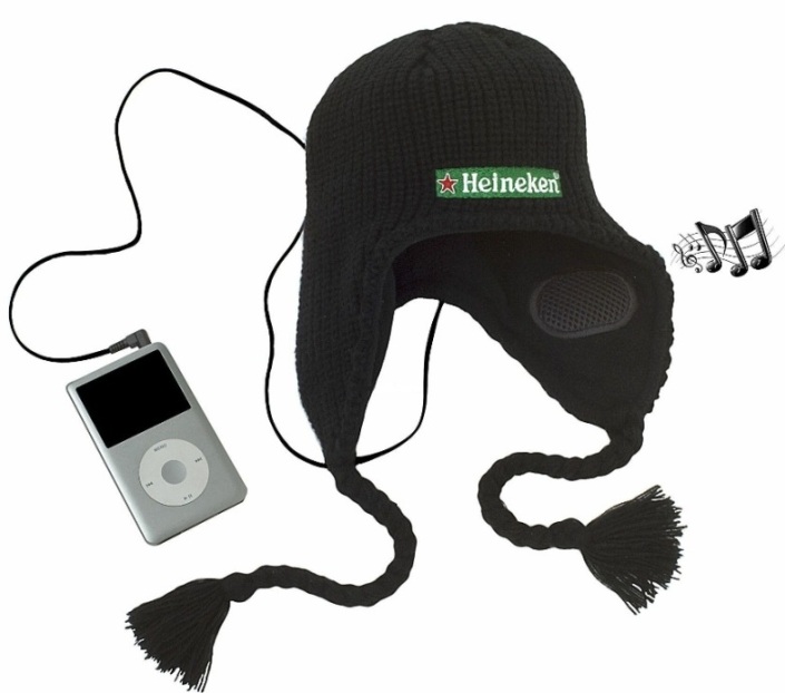 Beanie hat with earbuds